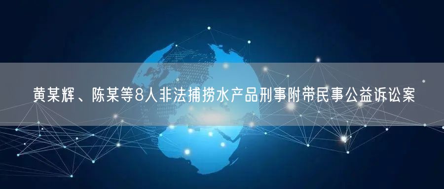 黄某辉、陈某等8人非法捕捞水产品刑事附带民事公益诉讼案